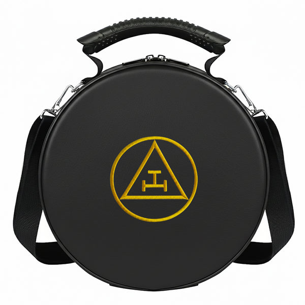 Masonic Royal Arch Crown Cap Case Black (Foldable Design) Gold Machine Embroidery