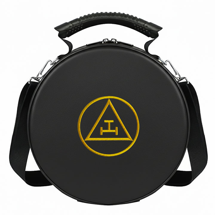 Masonic Royal Arch Crown Cap Case Black (Foldable Design) Gold Machine Embroidery