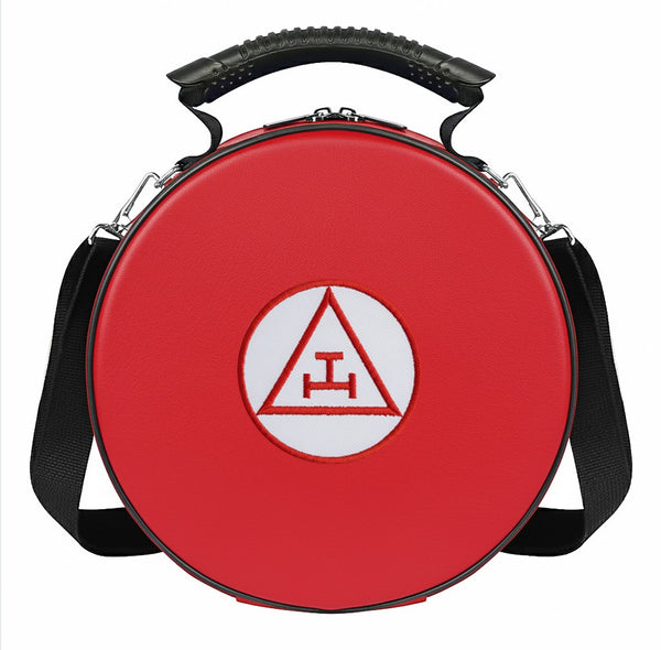 Masonic Royal Arch Crown Cap Case (Foldable Design) Red & White Machine Embroidery Patch