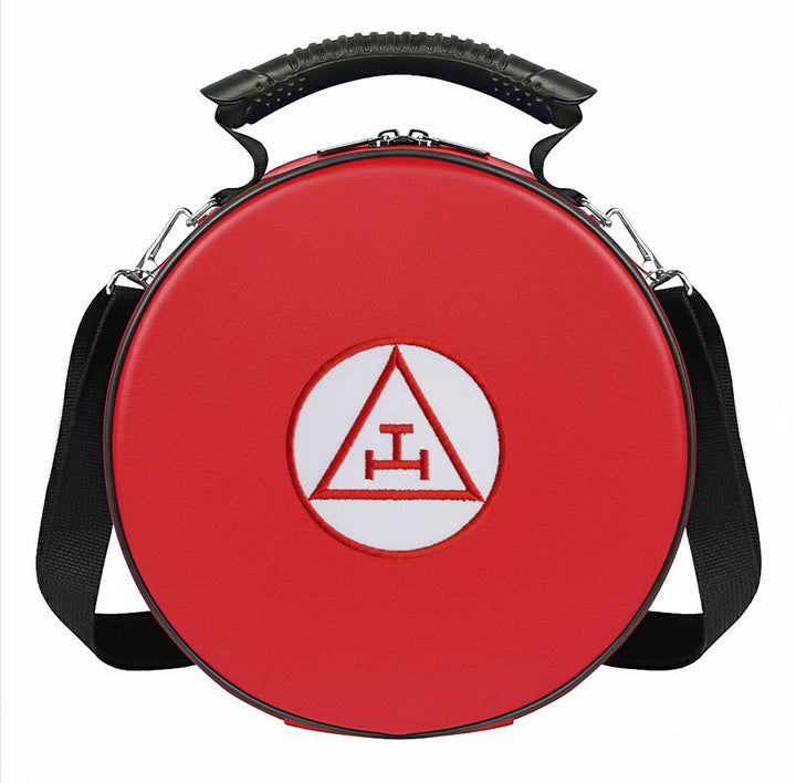 Masonic Royal Arch Crown Cap Case (Foldable Design) Red & White Machine Embroidery Patch