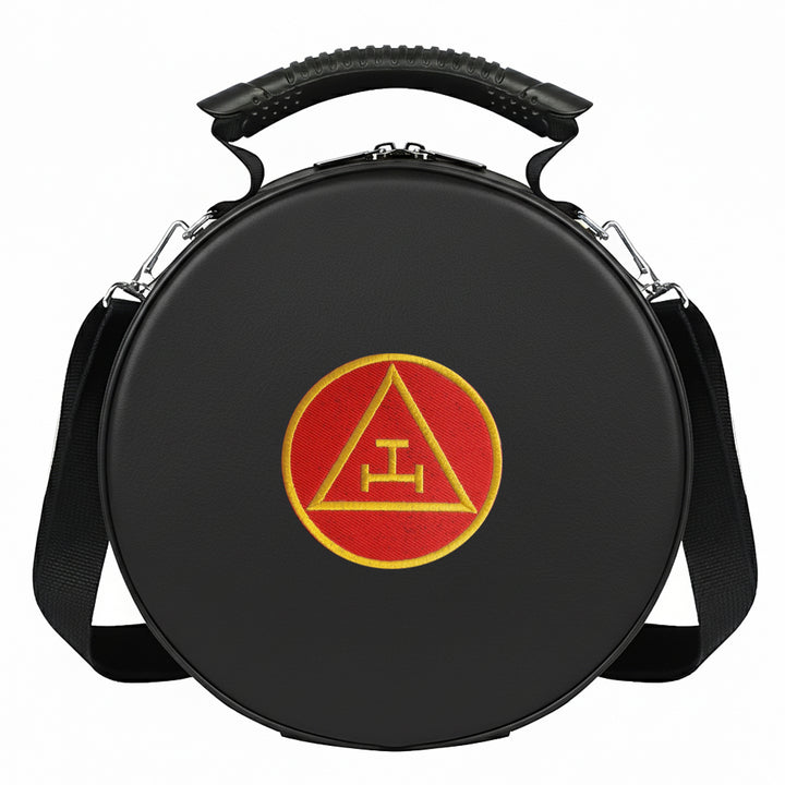 Masonic Royal Arch Crown Cap Case Black (Foldable) Red & Gold Machine Embroidery