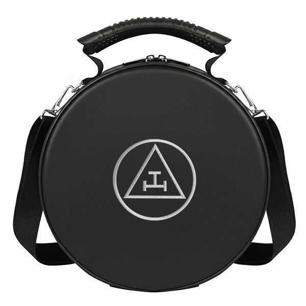 Masonic Royal Arch Crown Cap Case Black (Foldable Design) Sliver Machine Embroidery