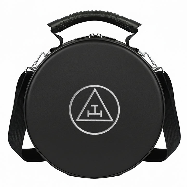 Masonic Royal Arch Crown Cap Case Black (Foldable Design) Sliver Machine Embroidery