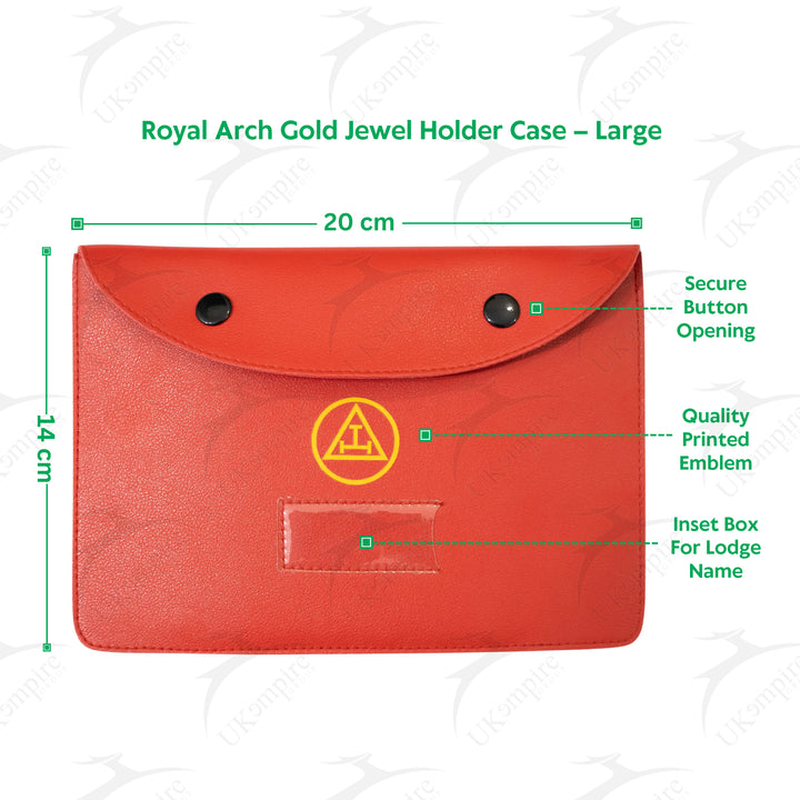 Masonic Royal Arch Gold Jewel Holder Case Faux Leather – Large