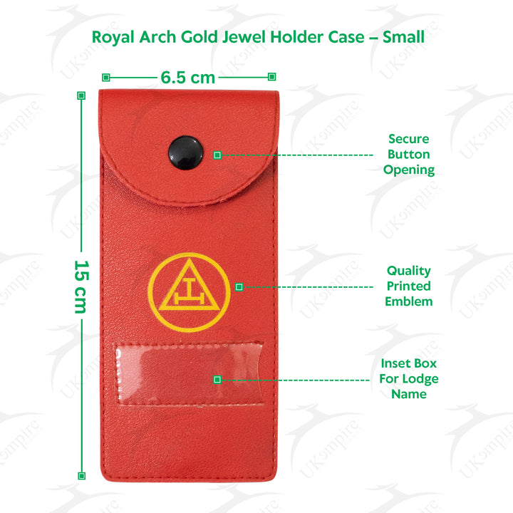 Masonic Royal Arch Gold Jewel Holder Case Faux Leather – Small