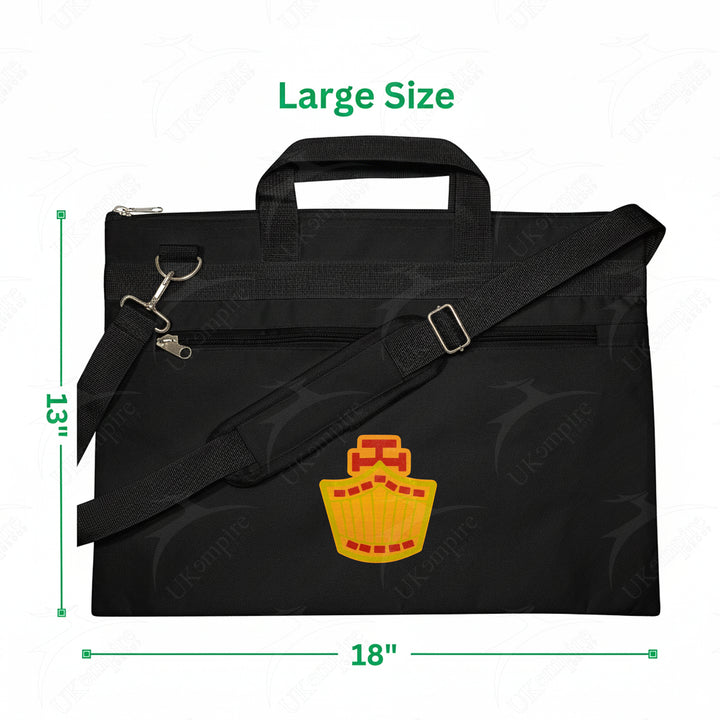 Masonic Royal Arch High Priest Black Tote Bag Printed with Hand & Shoulder Carry