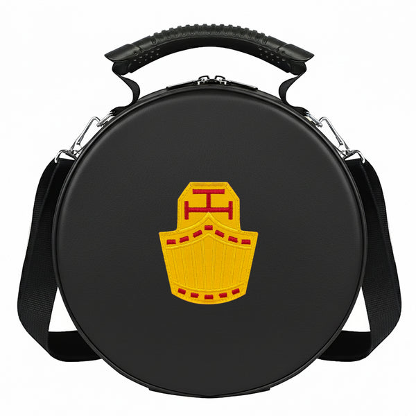 Masonic Royal Arch High Priest Crown Cap Case Black (Foldable Design) Machine Embroidery 