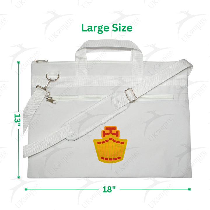 Masonic Royal Arch High Priest White Tote Bag Printed with Hand & Shoulder Carry