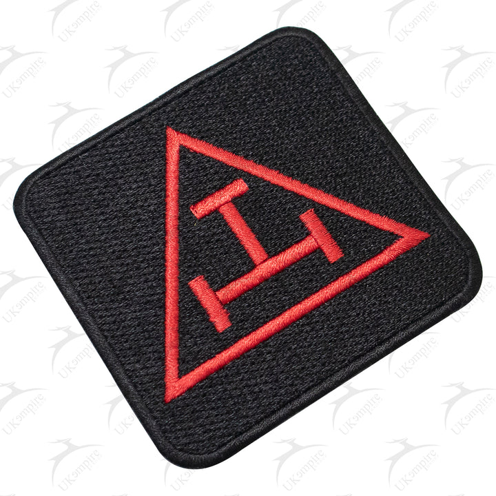 Masonic Royal Arch Square Patch Machine Embroidery, Iron-On Back