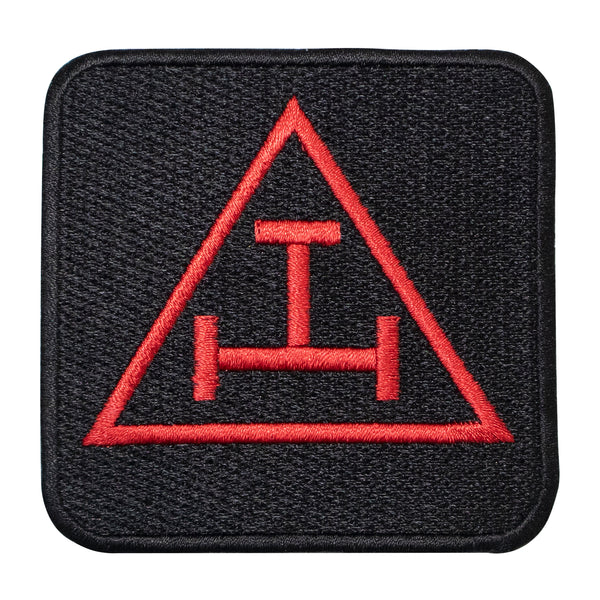 Masonic Royal Arch Square Patch Machine Embroidery, Iron-On Back