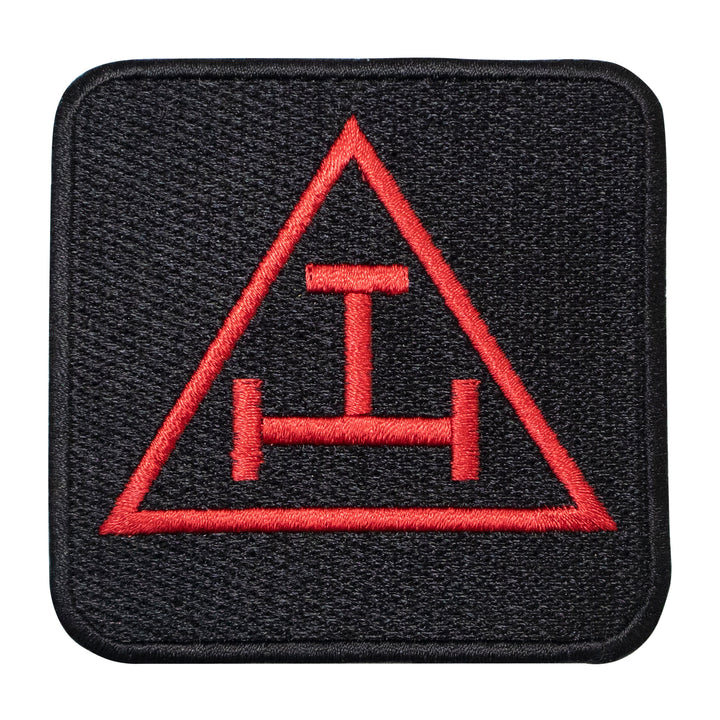 Masonic Royal Arch Square Patch Machine Embroidery, Iron-On Back