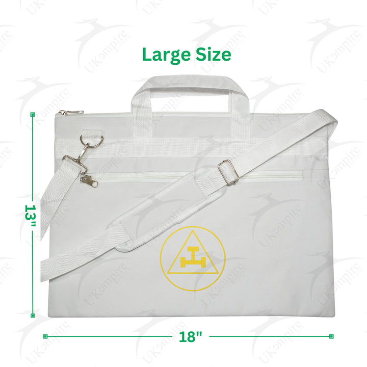 Masonic Royal Arch White Tote Bag Gold Printed with Hand & Shoulder Carry