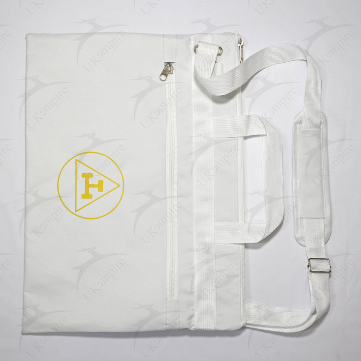 Masonic Royal Arch White Tote Bag Gold Printed with Hand & Shoulder Carry
