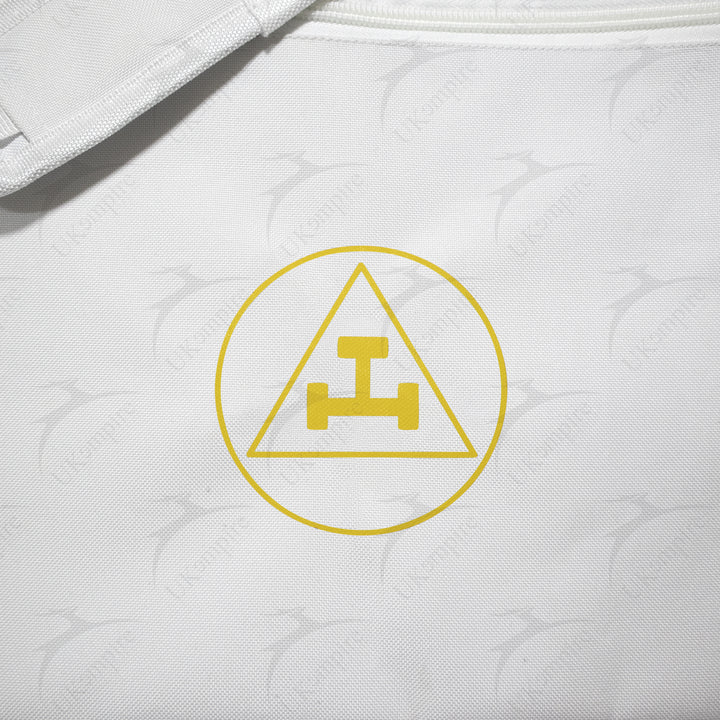 Masonic Royal Arch White Tote Bag Gold Printed with Hand & Shoulder Carry