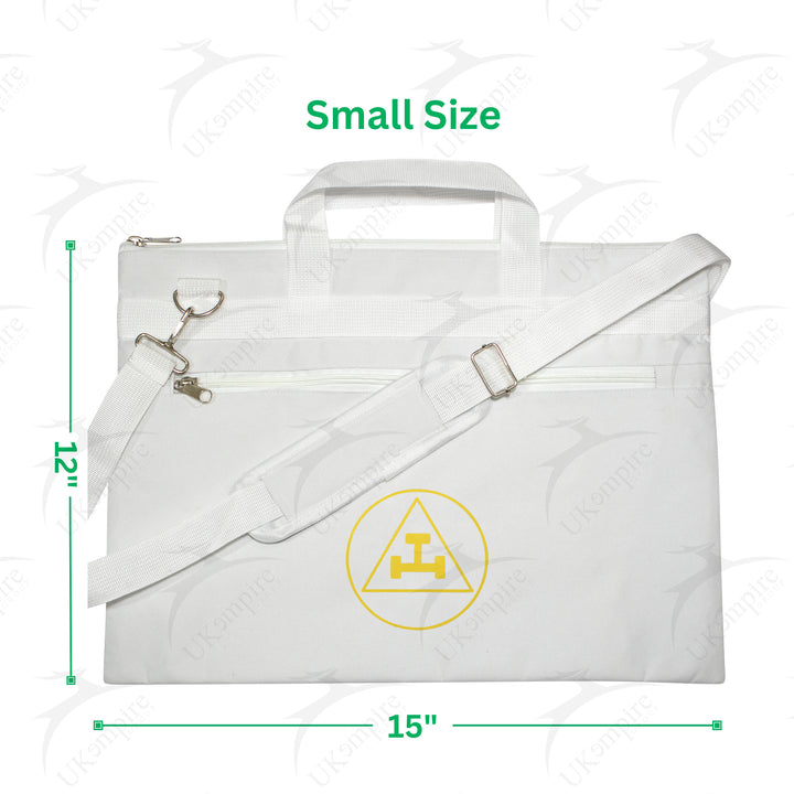Masonic Royal Arch White Tote Bag Gold Printed with Hand & Shoulder Carry