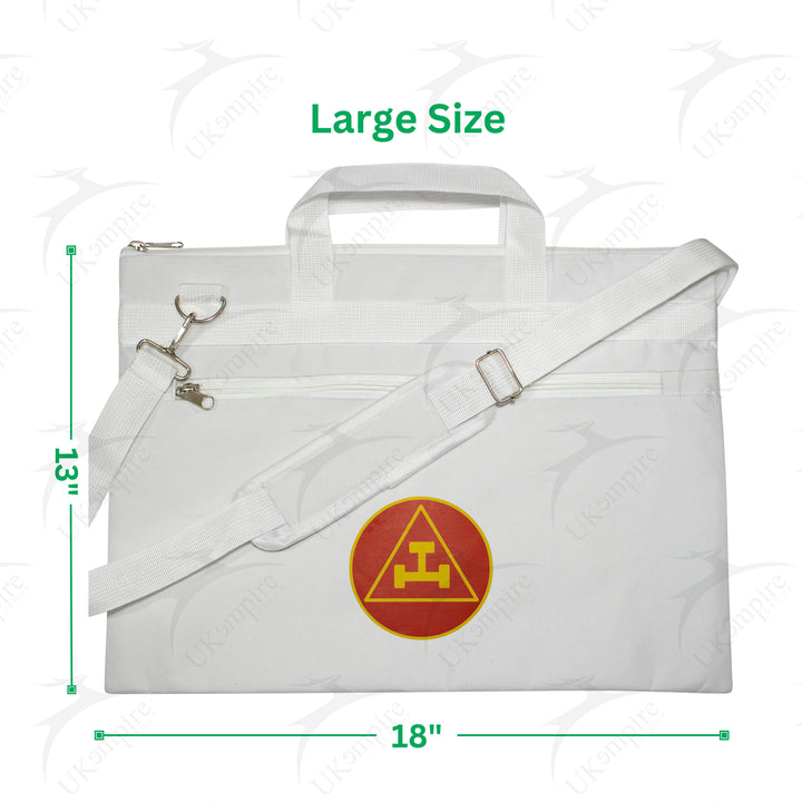 Masonic Royal Arch White Tote Bag Red & Gold Printed with Hand & Shoulder Carry