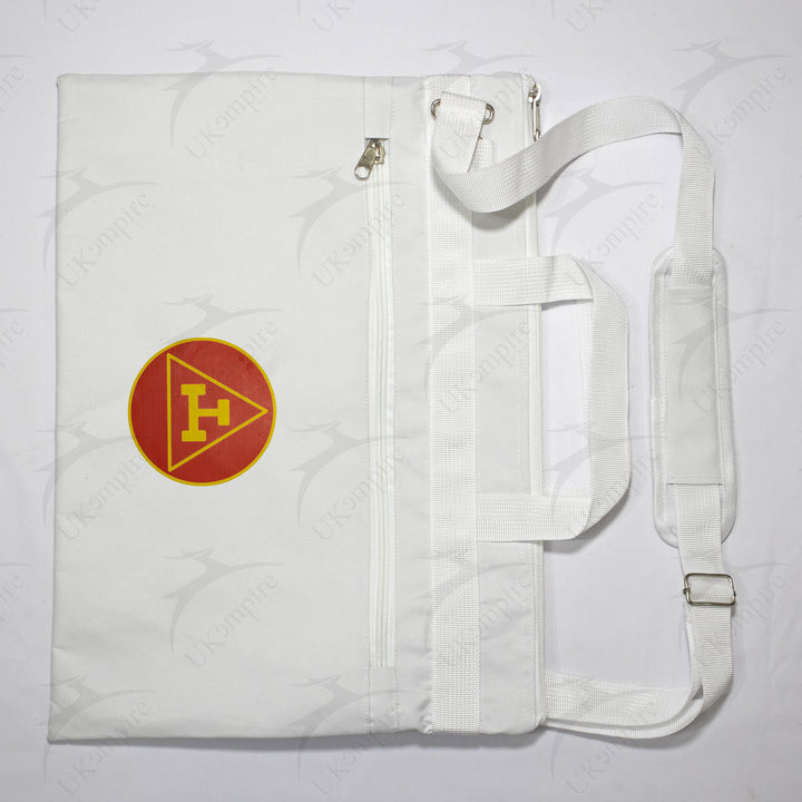 Masonic Royal Arch White Tote Bag Red & Gold Printed with Hand & Shoulder Carry