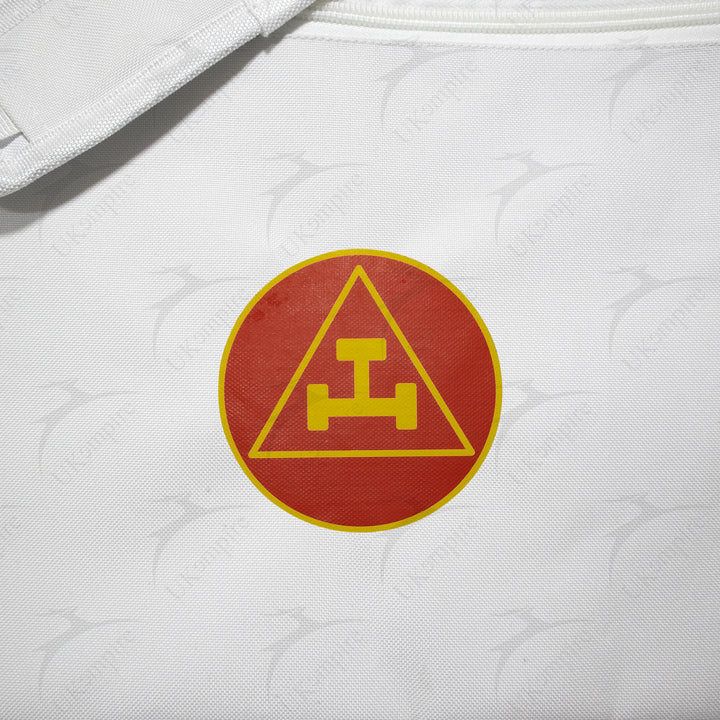 Masonic Royal Arch White Tote Bag Red & Gold Printed with Hand & Shoulder Carry