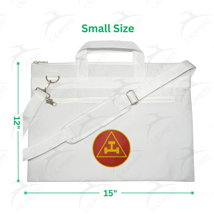 Masonic Royal Arch White Tote Bag Red & Gold Printed with Hand & Shoulder Carry