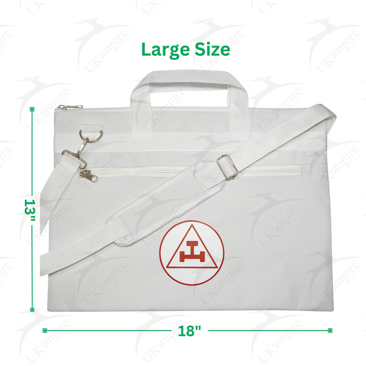 Masonic Royal Arch White Tote Bag Red Printed with Hand & Shoulder Carry