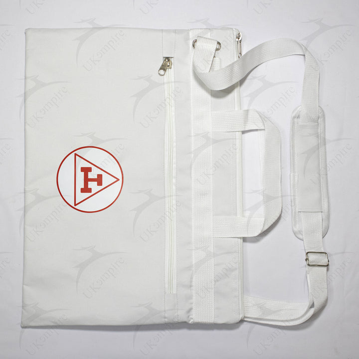 Masonic Royal Arch White Tote Bag Red Printed with Hand & Shoulder Carry