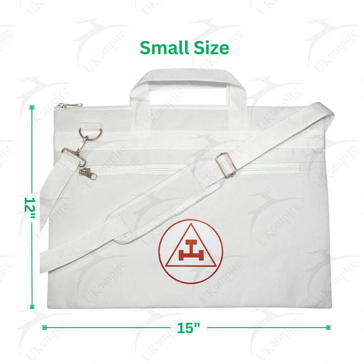 Masonic Royal Arch White Tote Bag Red Printed with Hand & Shoulder Carry