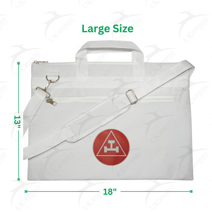Masonic Royal Arch White Tote Bag Red & White Printed with Hand & Shoulder Carry