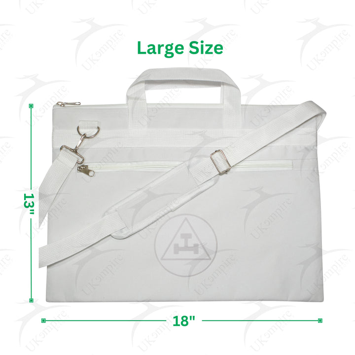 Masonic Royal Arch White Tote Bag Silver Printed with Hand & Shoulder Carry