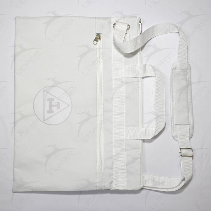Masonic Royal Arch White Tote Bag Silver Printed with Hand & Shoulder Carry