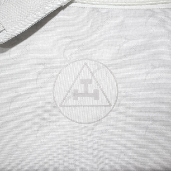 Masonic Royal Arch White Tote Bag Silver Printed with Hand & Shoulder Carry