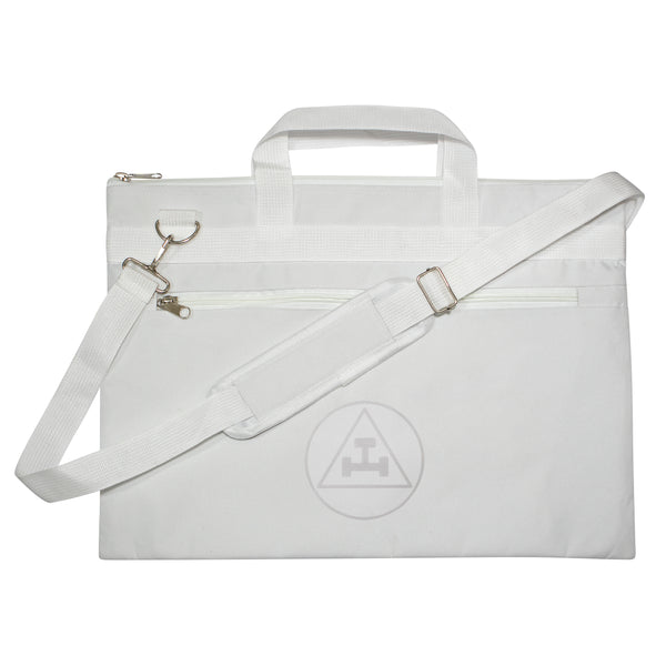 Masonic Royal Arch White Tote Bag Silver Printed with Hand & Shoulder Carry