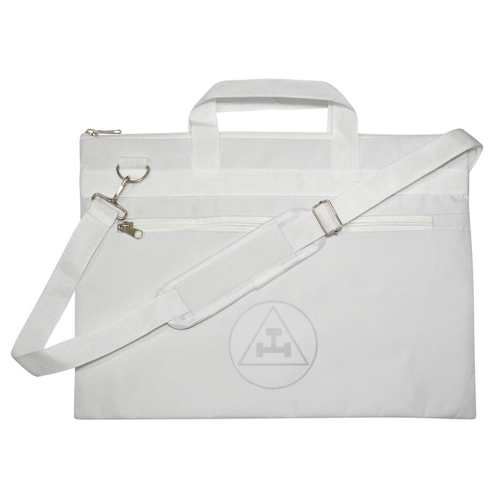 Masonic Royal Arch White Tote Bag Silver Printed with Hand & Shoulder Carry