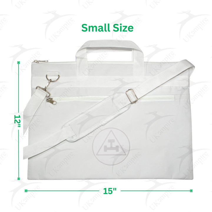Masonic Royal Arch White Tote Bag Silver Printed with Hand & Shoulder Carry
