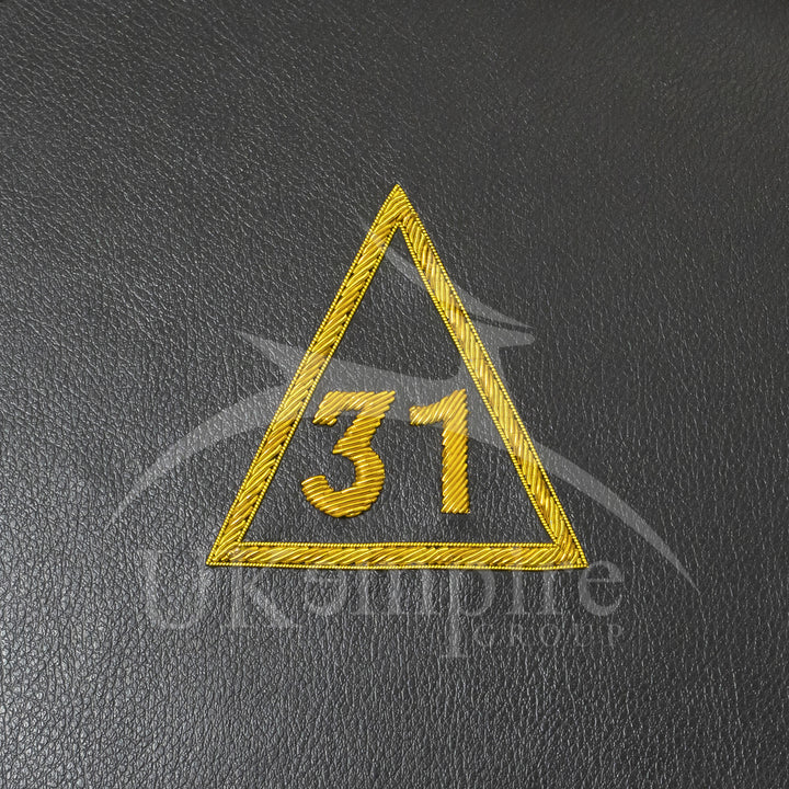 Masonic Scottish Rite 31 Degree Crown Cap Case Black (Hand Embroidered) 3