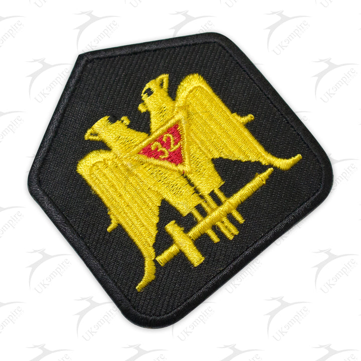 Masonic Scottish Rite 32 Degree Patch, Machine Embroidered, Iron-On Back