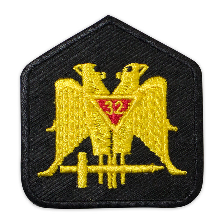 Masonic Scottish Rite 32 Degree Patch, Machine Embroidered, Iron-On Back