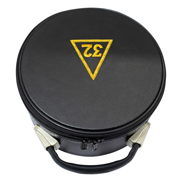 Masonic Scottish Rite 32 Degree Crown Cap Case Black (Hand Embroidered)