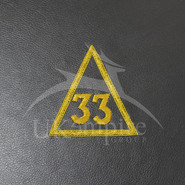 Masonic Scottish Rite 33 Degree Crown Cap Case Black (Hand Embroidered) 3
