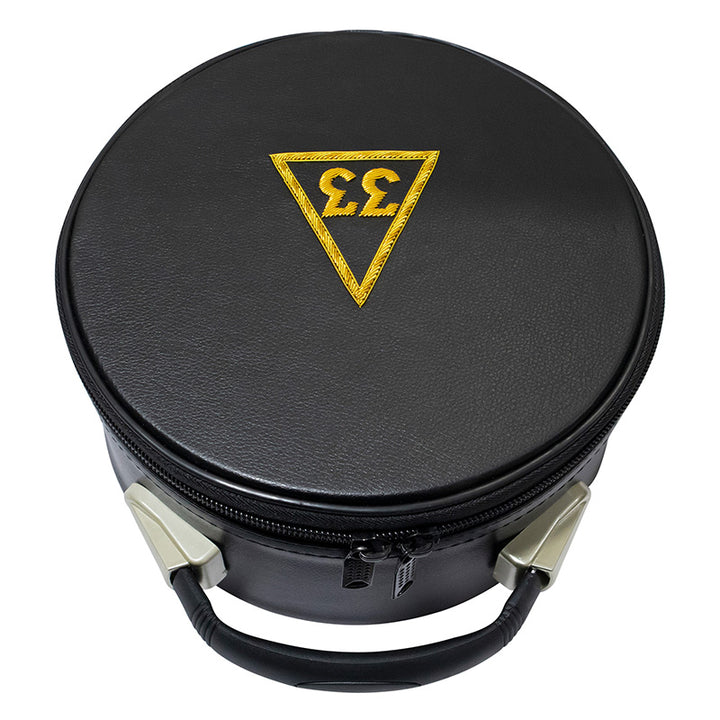 Masonic Scottish Rite 33 Degree Crown Cap Case Black (Hand Embroidered)