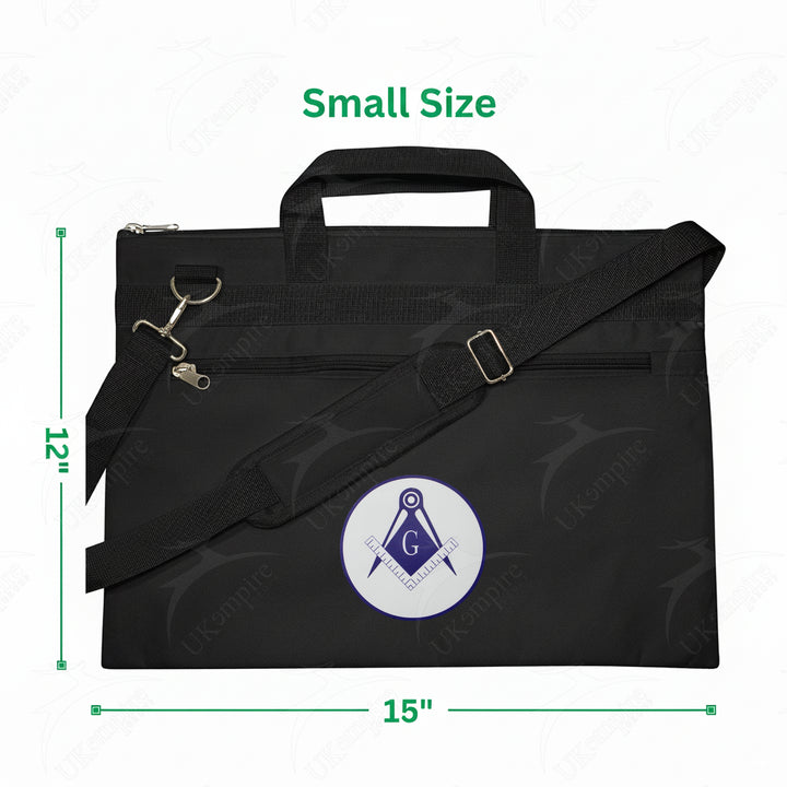 Masonic Square & Compass G Black Tote Bag Printed with Hand & Shoulder Carry