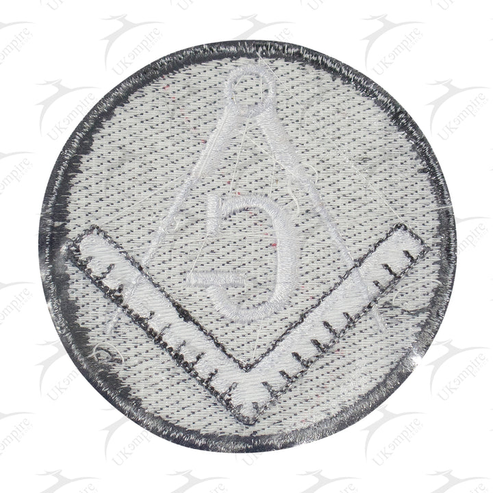 Masonic Square & Compass G Round Patch Machine Embroidery – Iron-On Back