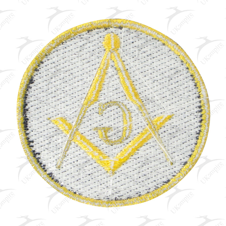Masonic Square & Compass G Yellow Patch Machine Embroidery – Iron-On Back