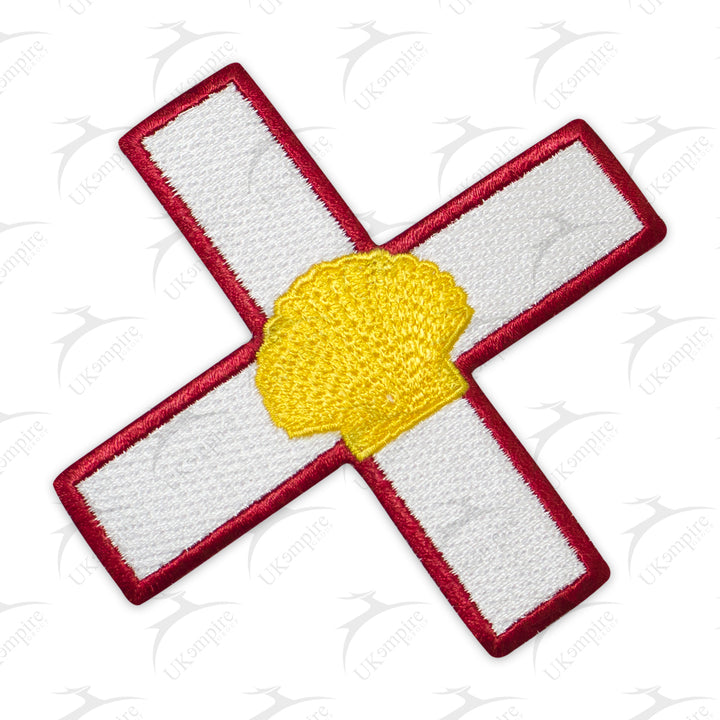 Masonic ST Thomas of Acon Shell Patch Gold Embroidery – Iron-On Back