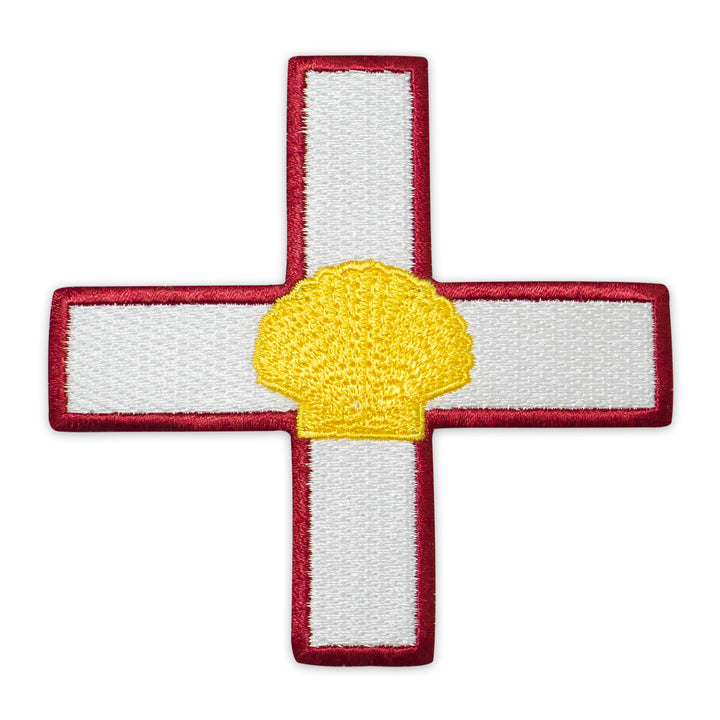 Masonic ST Thomas of Acon Shell Patch Gold Embroidery – Iron-On Back