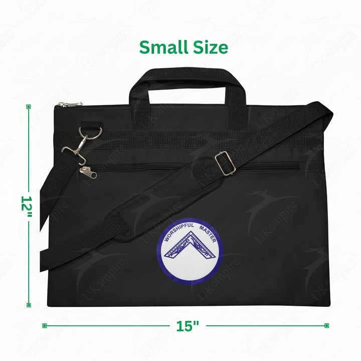 Masonic Worshipful Master Black Tote Bag Printed with Hand & Shoulder Carry
