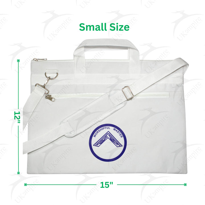Masonic Worshipful Master White Tote Bag Printed with Hand & Shoulder Carry