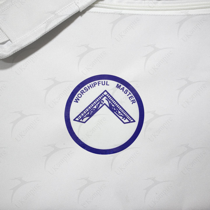 Masonic Worshipful Master White Tote Bag Printed with Hand & Shoulder Carry