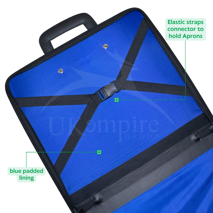 Masonic Master Mason Apron Case Black Leather Double Handle – Silver Embroidery