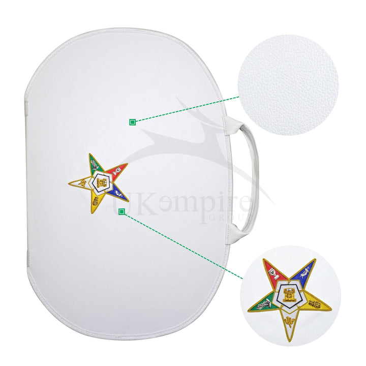 OES Chain Collar Case White Imitation Leather – Hand Embroidered Emblem 2