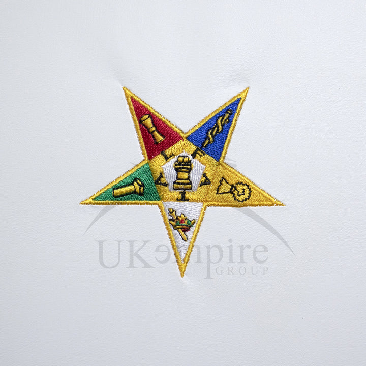 OES Chain Collar Case White Imitation Leather – Machine Embroidered Emblem 4